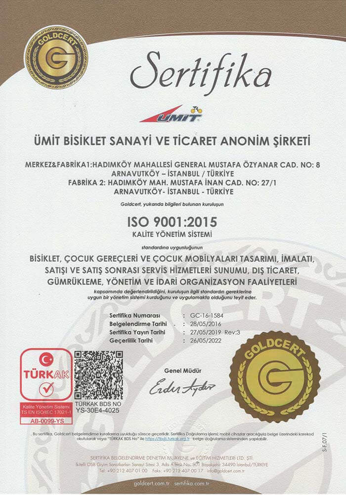 Mosso Bisiklet - ISO 9001